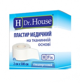 *Лейкопластир H Dr.House котушка тканинна основа 2 см*5 м картон.упак.
