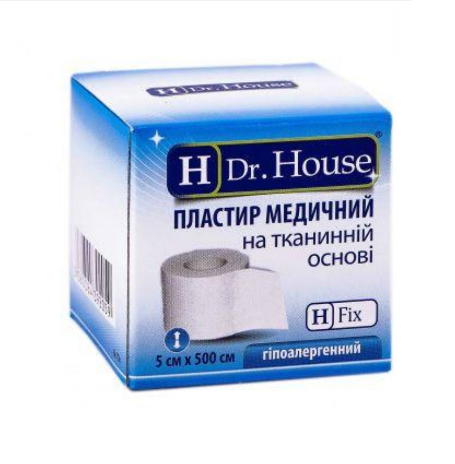 *Лейкопластырь H Dr.House катушка тканевая основа 5 см*5 м картон.упак. *Лейкопластырь H Dr.House катушка тканевая основа 5 см*5 м картон.упак.