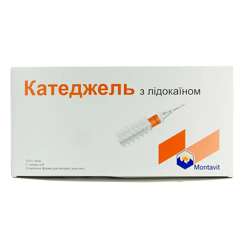 Катеджель з лідокаїном гель по 12.5 г у шприц-тубах 5 шт.