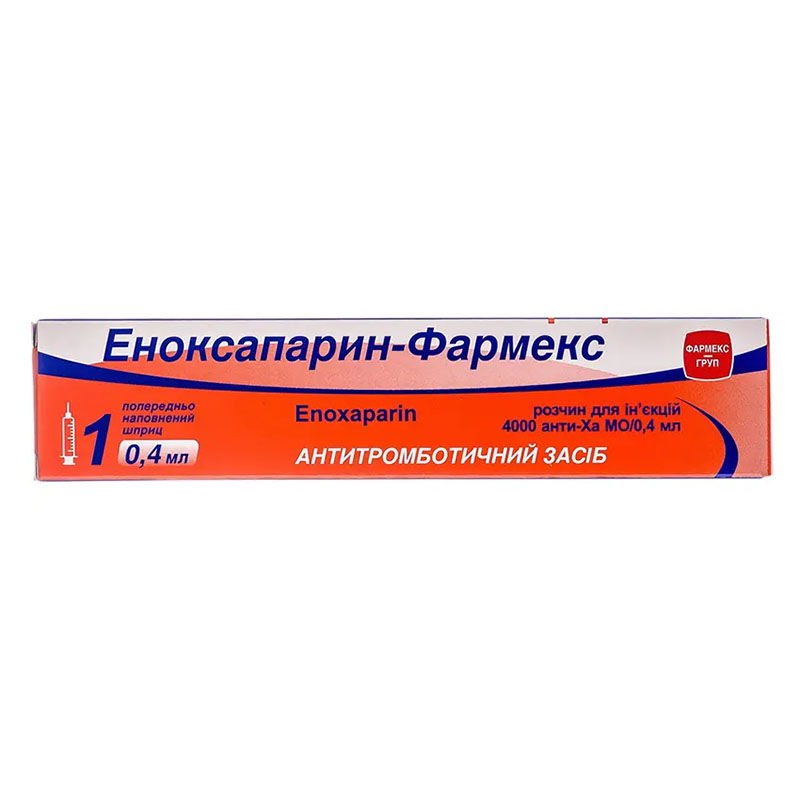 Эноксапарин-Фармекс раствор для инъекций 10000 анти-Ха МЕ/мл (4000 анти-Ха МЕ) по 0.4 мл в шприце 1 шт. Эноксапарин-Фармекс раствор для инъекций 10000 анти-Ха МЕ/мл (4000 анти-Ха МЕ) по 0.4 мл в шприце 1 шт.
