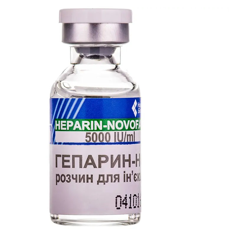 Гепарин-Новофарм розчин для ін'єкцій 5000 ОД/мл по 5 мл у флаконі 5 шт.