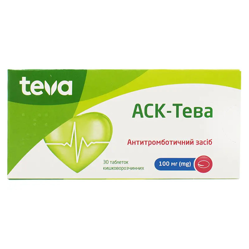 АСК-Тева таблетки по 100 мг 30 шт. (10х3)