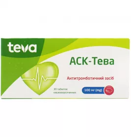АСК-Тева таблетки по 100 мг 30 шт. (10х3)