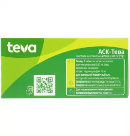 АСК-Тева таблетки по 100 мг 30 шт. (10х3)