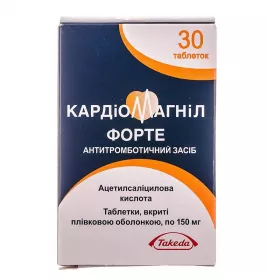 Кардіомагніл форте таблетки по 150 мг 30 шт. у флаконі