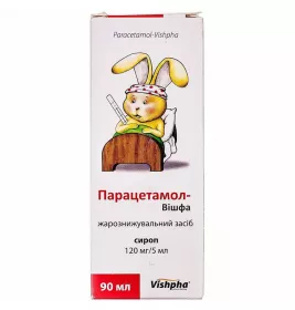 Парацетамол-Вішфа сироп 120 мг/5 мл по 90 мл у банці