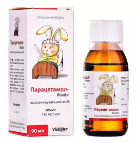 Парацетамол-Вішфа сироп 120 мг/5 мл по 90 мл у банці