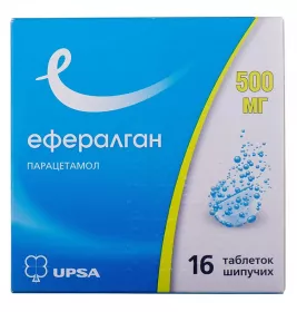 Ефералган таблетки по 500 мг 16 шт. (4х4)