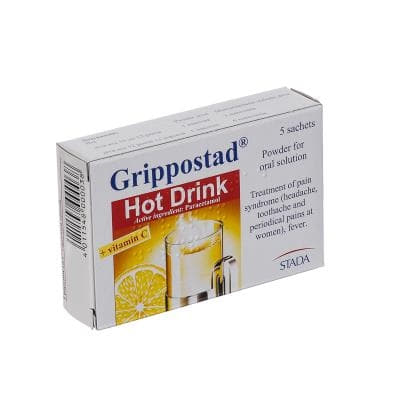 Гриппостад гарячий напій порошок 120 мг/г по 5 г у пакетах 5 шт