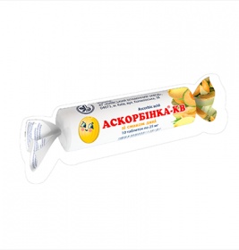 Аскорбінка-КВ таблетки зі смаком дині по 25 мг №10