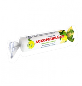 Аскорбінка-КВ таблетки зі смаком лимона по 25 мг №10
