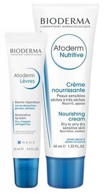 *Набір Bioderma Атодерм бальзам для губ 15мл+ бальзам для лица 40мл