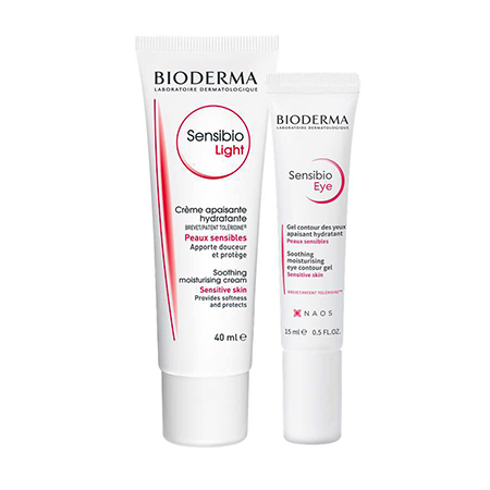 *Набір Bioderma Сансибио легкий крем 40мл+ Сансибио крем-гель для контура глаз 15мл