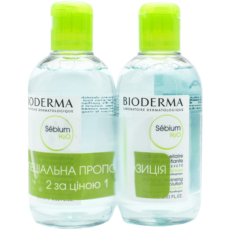 *Набір Bioderma Себиом Н2О мицелярный лосьон 2*250 мл