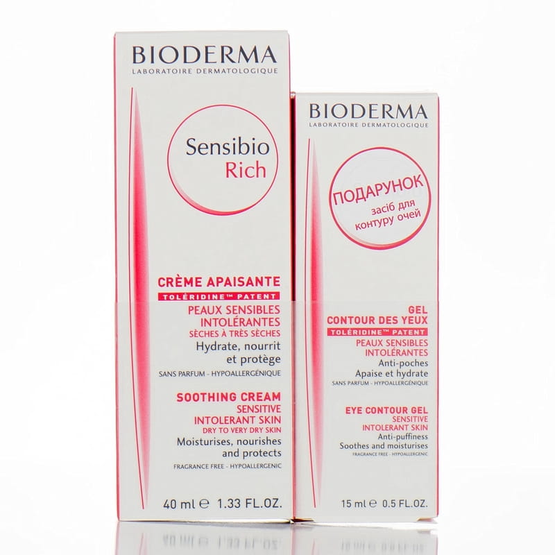 *Набор Bioderma Сансибио насыщенный крем 40 мл+Сансибио крем-гель для контура глаз 15 мл