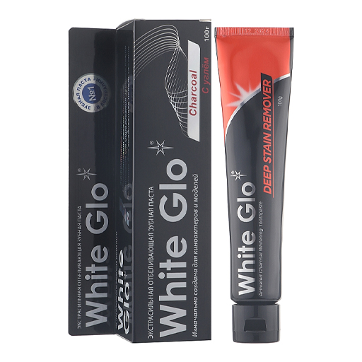 Зубная паста White Glo відбілююча з вугі*ллям 100г