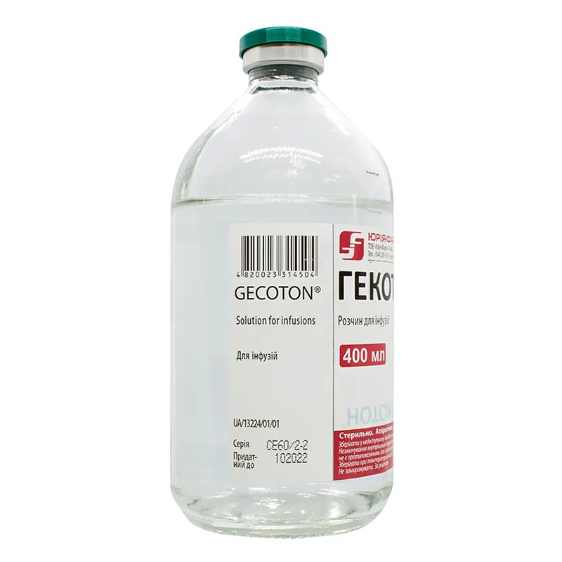 Гекотон раствор для инфузий по 400 мл во флаконе 1 шт. - Юрия-фарм