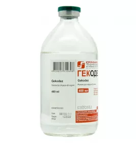 Гекодез розчин для інфузій 6% по 400 мл у флаконі 1 шт. - Юрія-Фарм