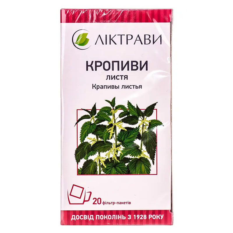 Кропиве листя по 1.5 г у фільтр-пакетиках 20 шт. - Лектрави