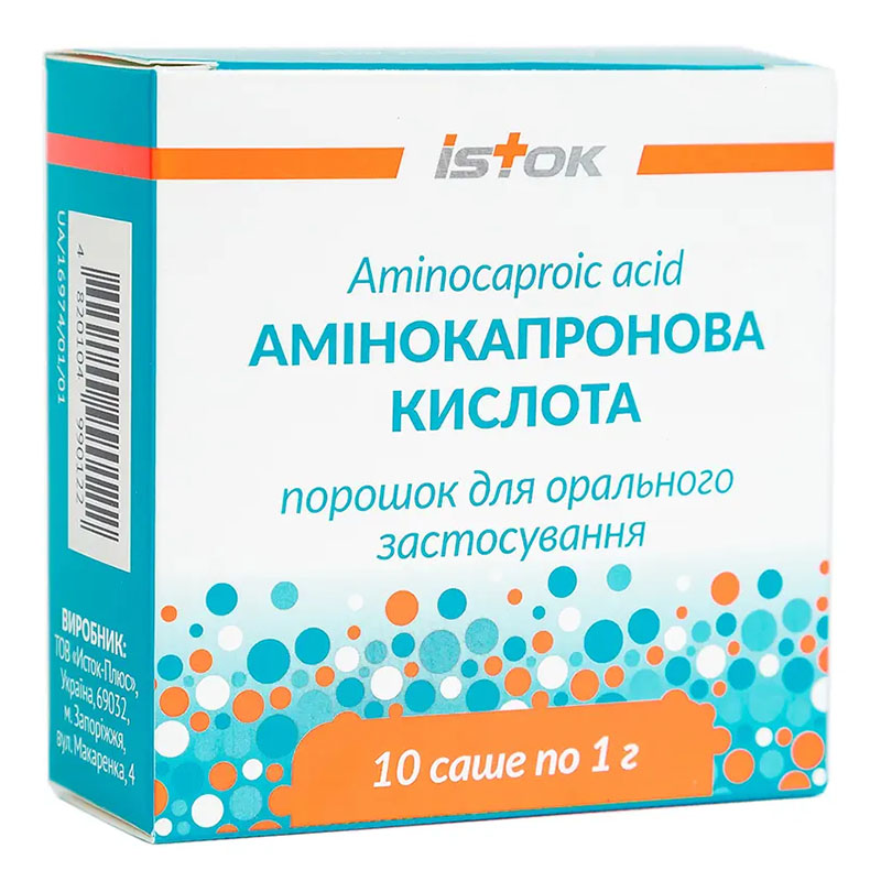 Амінокапронова кислота порошок по 1 г у саші 10 шт. - Виток