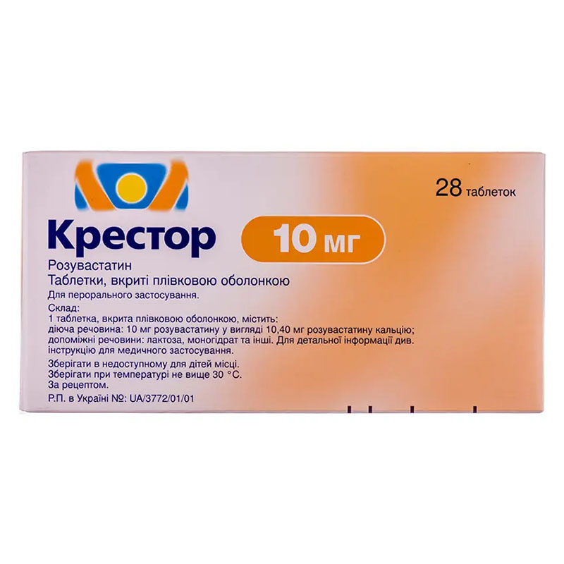 Крестор таблетки по 10 мг 28 шт. (14х2) - Медиакард