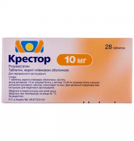 Крестор таблетки по 10 мг 28 шт. (14х2) - Медіакард
