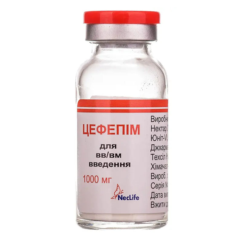 Цефепим порошок по 1000 мг во флаконе 1 шт.