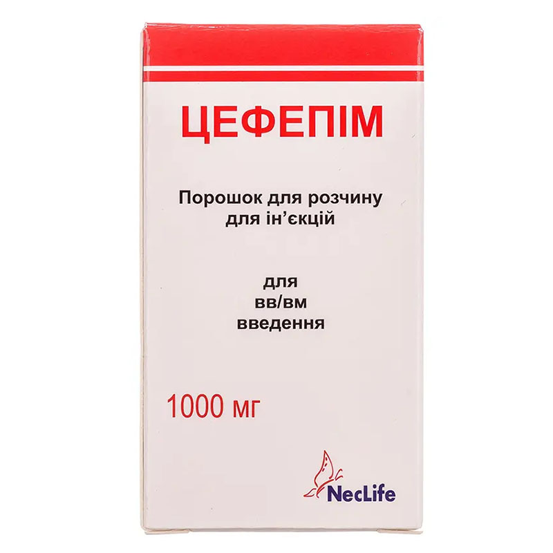 Цефепім порошок по 1000 мг у флаконі 1 шт.