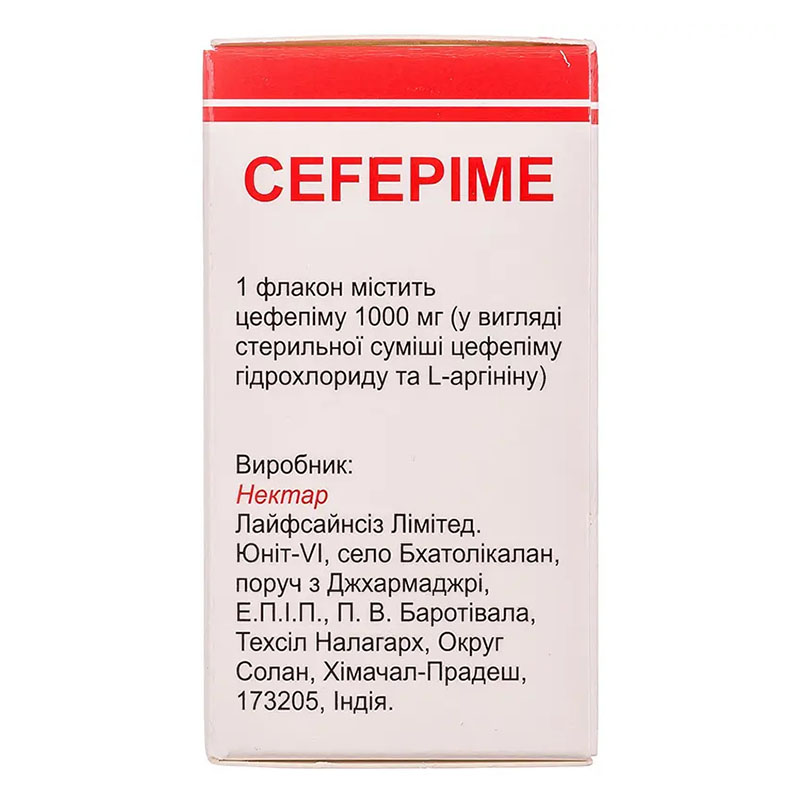 Цефепім порошок по 1000 мг у флаконі 1 шт.