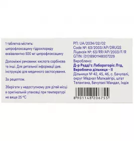 Ципролет таблетки по 500 мг 10 шт.