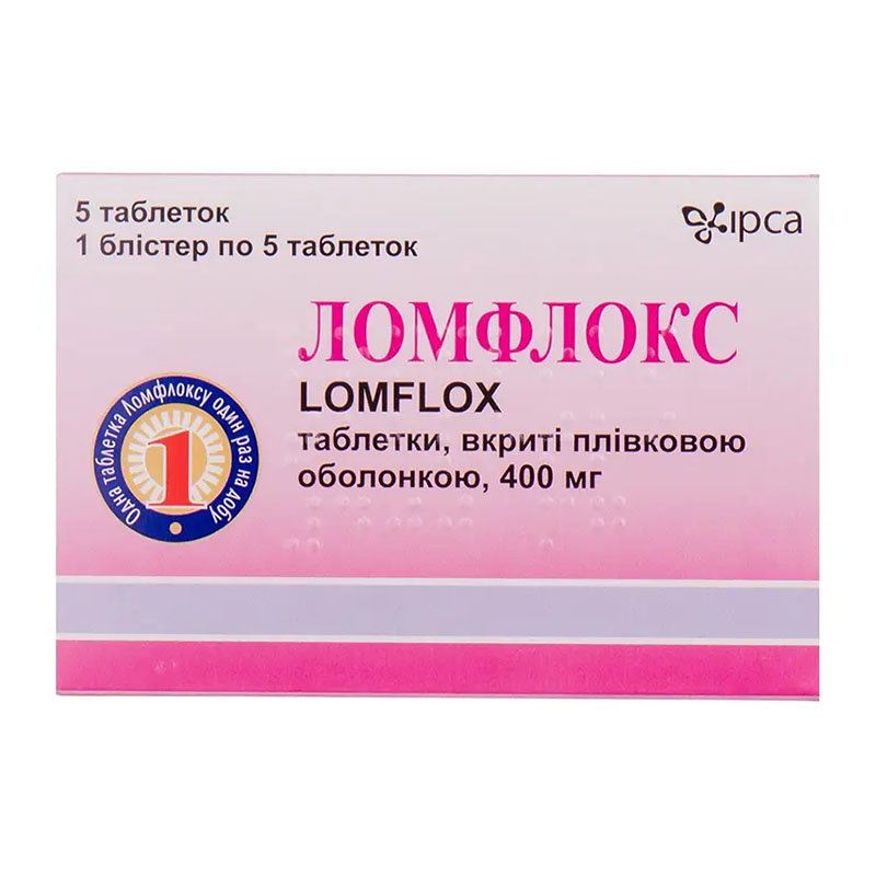 Ломфлокс таблетки по 400 мг 5 шт.