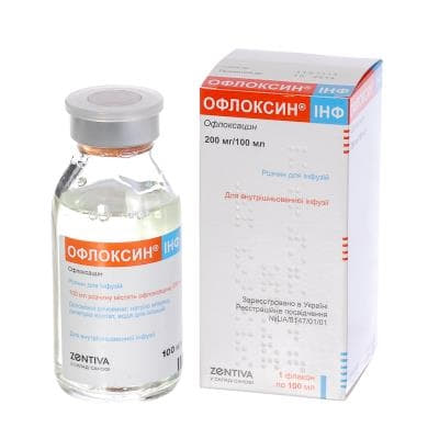 Офлоксин розчин для інфузій 200 мг/100 мл у флаконі 1 шт.