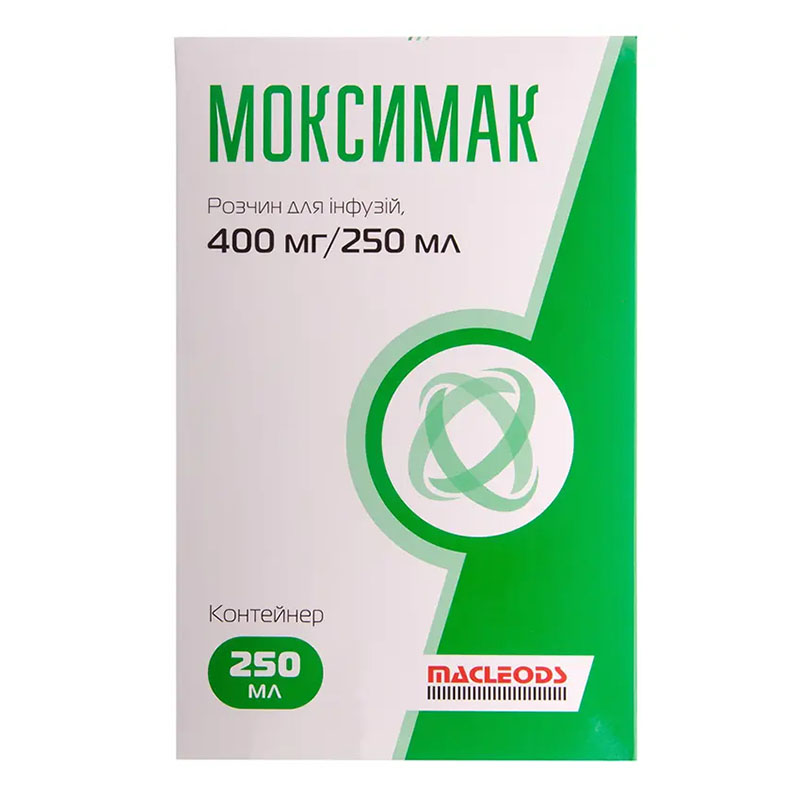 Моксимак розчин для інфузій 400 мг/250 мл по 250 мл у контейнері
