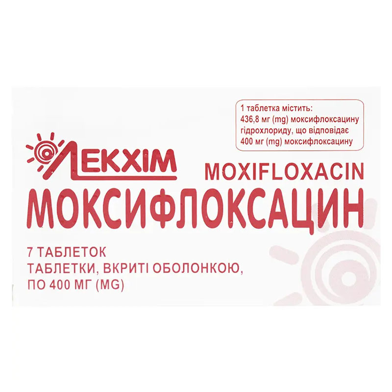 Моксифлоксацин таблетки по 400мг 7 шт. (7х1) - Лекхім