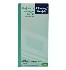 Мофлаксу розчин для інфузій 400 мг/250 мл по 250 мл у флаконі 1 шт.