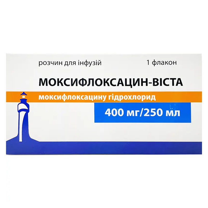 Моксифлоксацин Віста розчин для інфузій 400 мг/250 мл по 250 мл у флаконі 1 шт.
