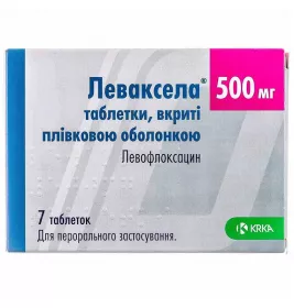 Леваксела таблетки по 500 мг 7 шт. - КРКА