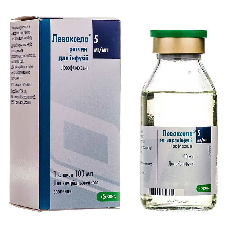 Леваксела раствор для инфузий 5 мг/мл по 100 мл во флаконе 1 шт.