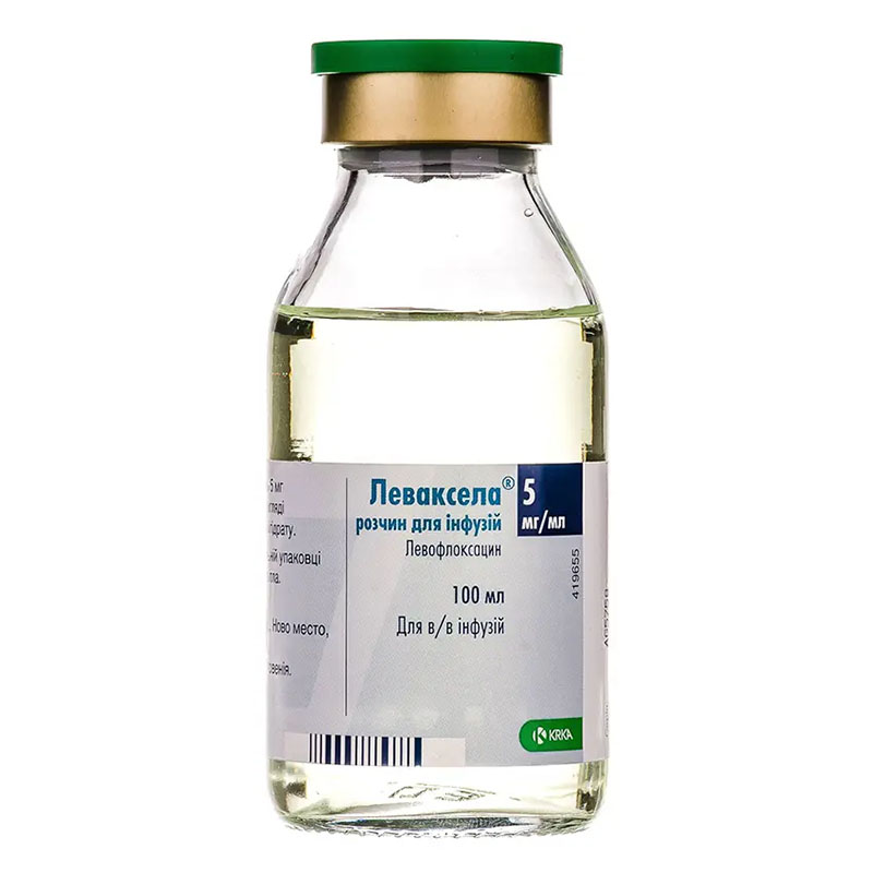 Леваксела розчин для інфузій 5 мг/мл по 100 мл у флаконі 1 шт.