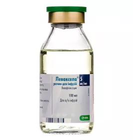 Леваксела розчин для інфузій 5 мг/мл по 100 мл у флаконі 1 шт.