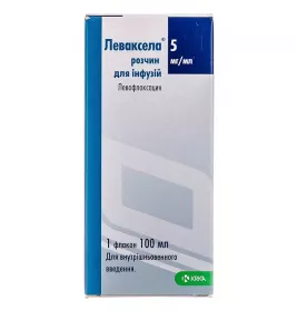 Леваксела розчин для інфузій 5 мг/мл по 100 мл у флаконі 1 шт.