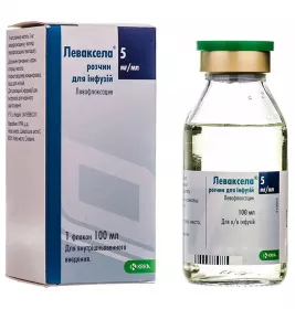 Леваксела розчин для інфузій 5 мг/мл по 100 мл у флаконі 1 шт.