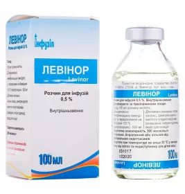 Левінор розчин для інфузій 0.5% по 100 мл у пляшці