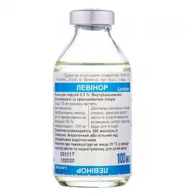 Левінор розчин для інфузій 0.5% по 100 мл у пляшці