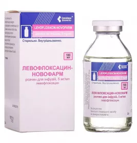 Левофлоксацин розчин для інфузій 5 мг/мл по 100 мл у пляшці 1 шт. - Новофарм