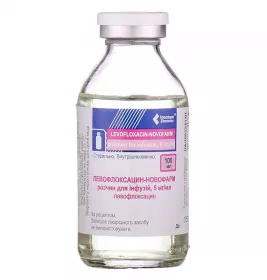 Левофлоксацин розчин для інфузій 5 мг/мл по 100 мл у пляшці 1 шт. - Новофарм