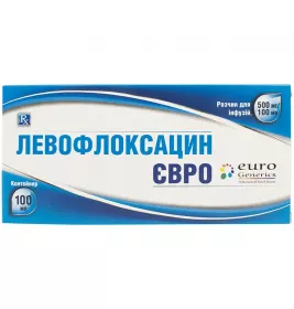 Левофлоксацин Евро розчин для інфузій 500 мг/100 мл по 100 мл у контейнері