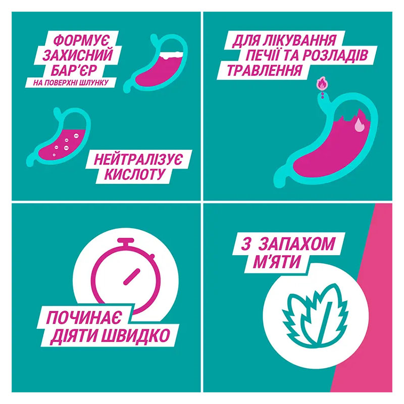 Гавіскон подвійної дії суспензія по 10 мл у саше 24 шт.