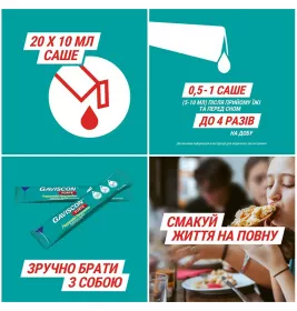 Гавискон Форте мятная суспензия по 10 мл в саше 20 шт.
