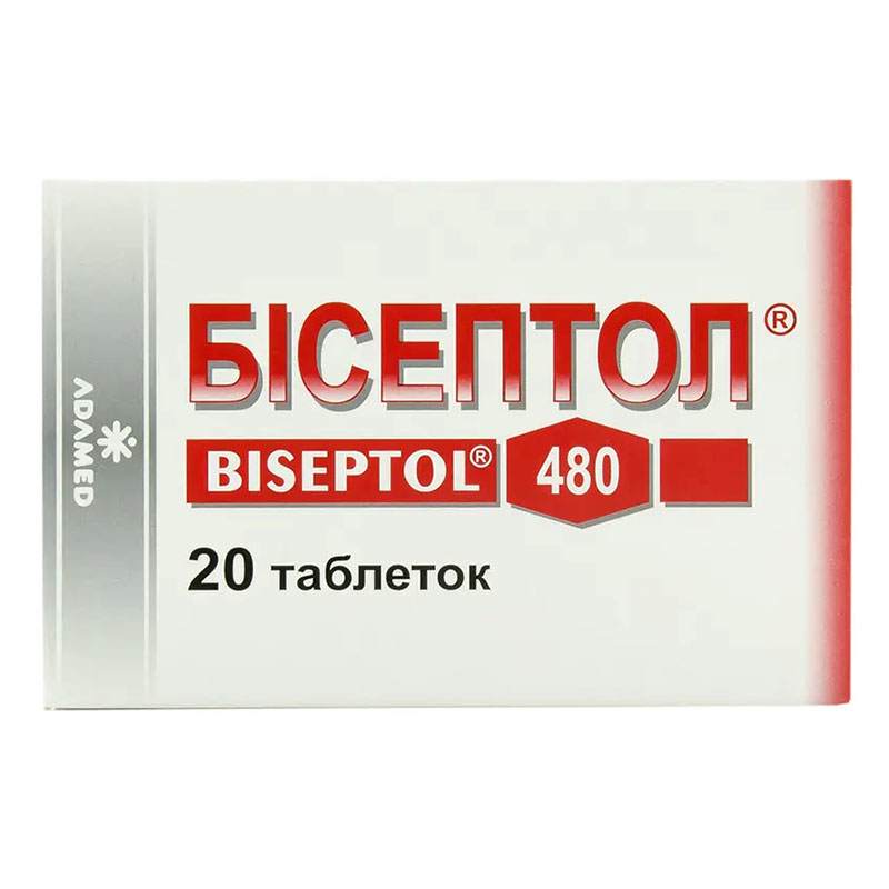 Бісептол таблетки по 400 мг/80 мг 20 шт.